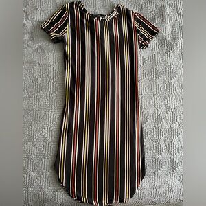 Vibe Black Striped Dress